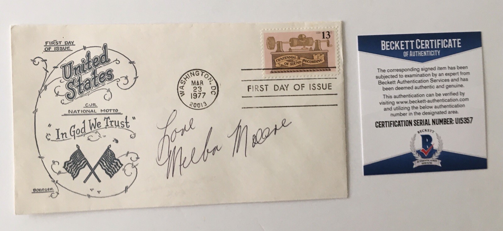 Melba Moore Signed Autographed First Day Cover BAS Beckett Certified
