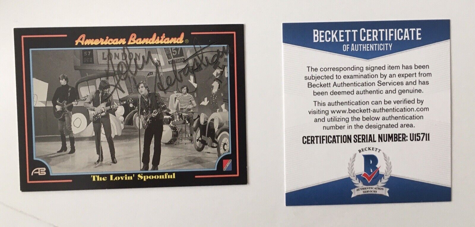 John Sebastian Signed Autographed American Bandstand Card BAS Beckett Certified
