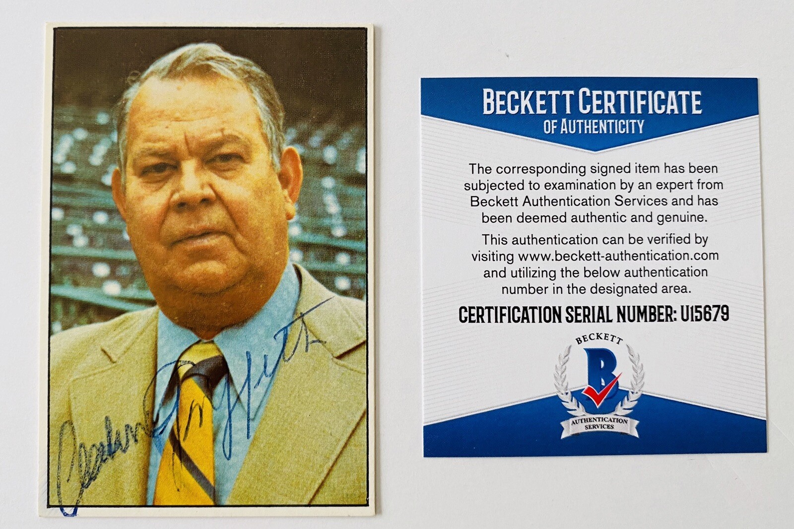 Calvin Griffith Signed Autographed 1978 Bill Frisz Twins Card #6 BAS Beckett
