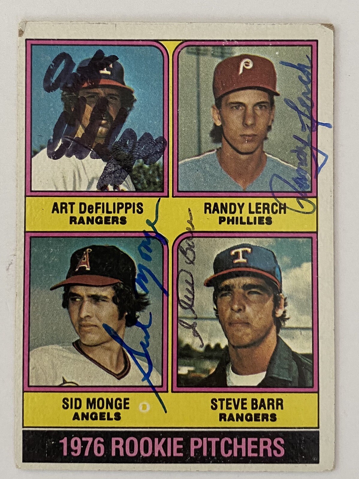 DeFilippis Lerch Monge Barr Signed Autographed 1976 Topps Card #595 JSA Letter
