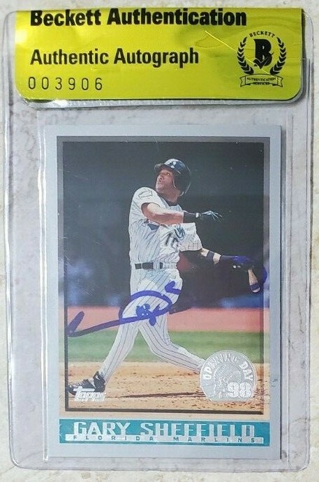 Gary Sheffield Signed 1998 Topps Card #87 BAS COA Beckett Seal of Authenticity