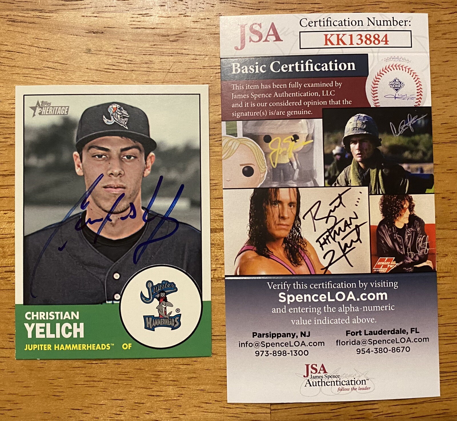 Christian Yelich Signed Autographed 2012 Topps Heritage Minors Card #13 JSA Cert
