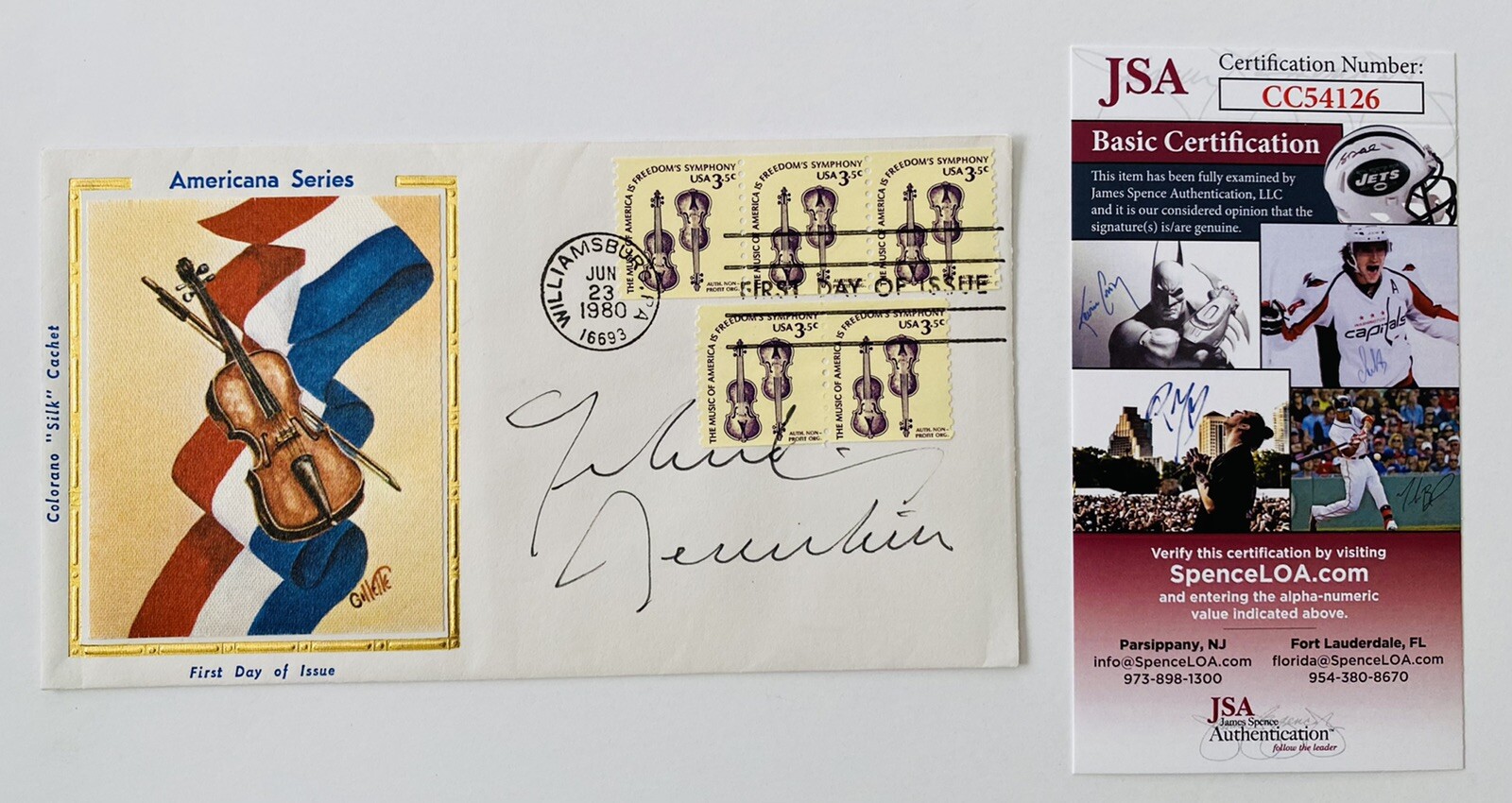 Yehudi Menuhin Signed Autographed First Day Cover JSA Certified
