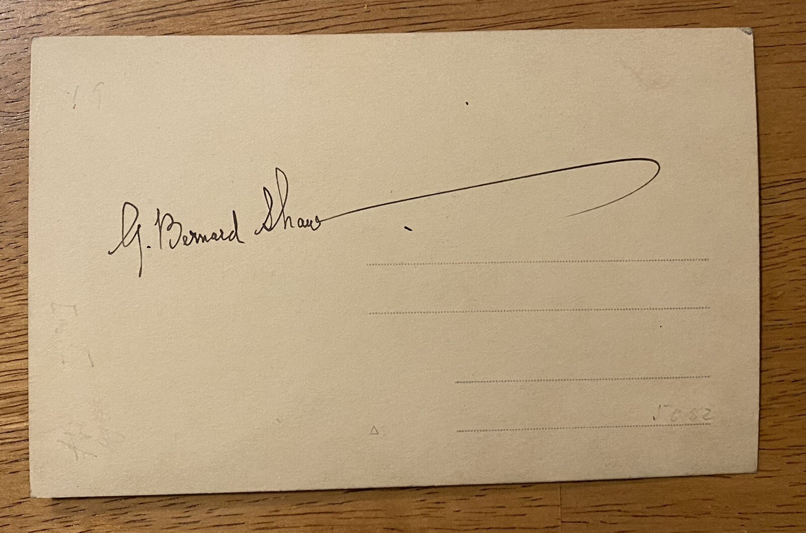 George Bernard Shaw Signed Autographed 3.5 x 5.5 Postcard Full JSA Letter Writer
