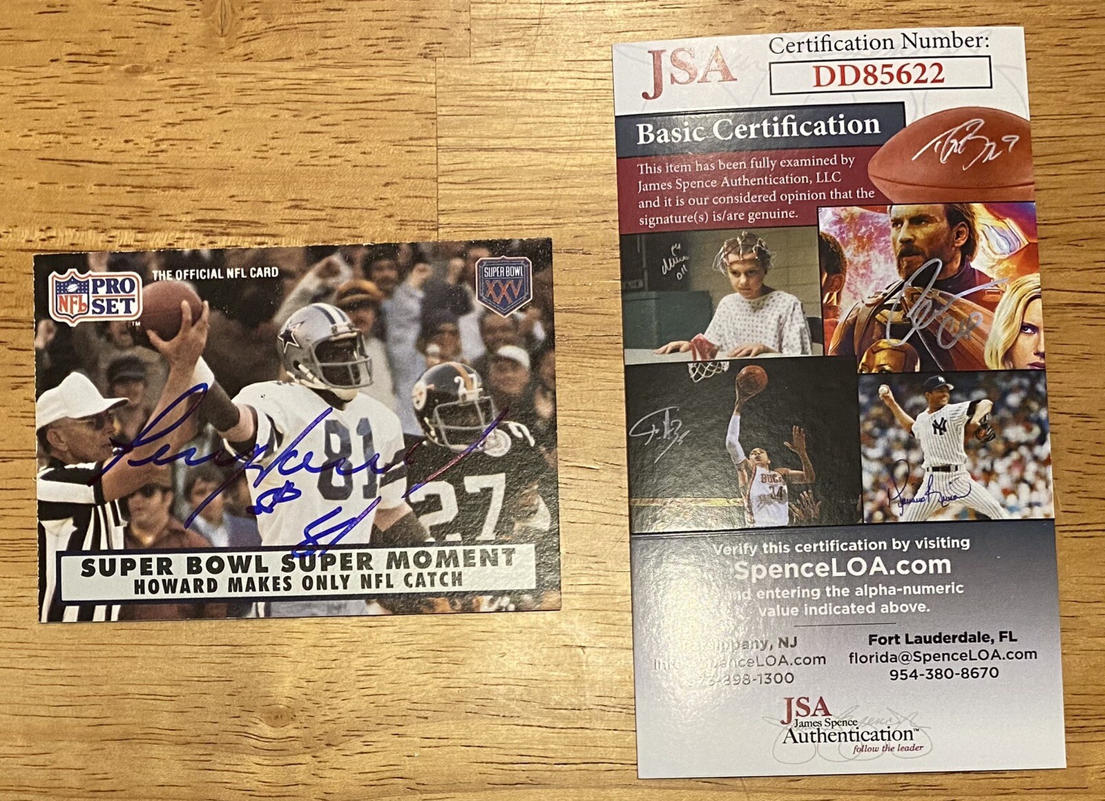 Percy Howard Autographed Signed 1990 Pro Set Super Bowl Supermen Card #143 JSA
