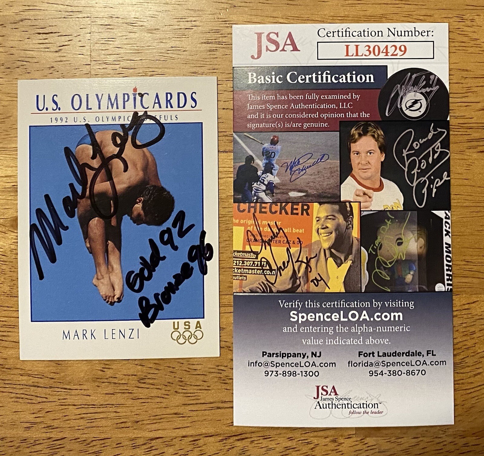 Mark Lenzi Signed Autographed 1992 Impel Olympicards Rookie Card #36 JSA Cert
