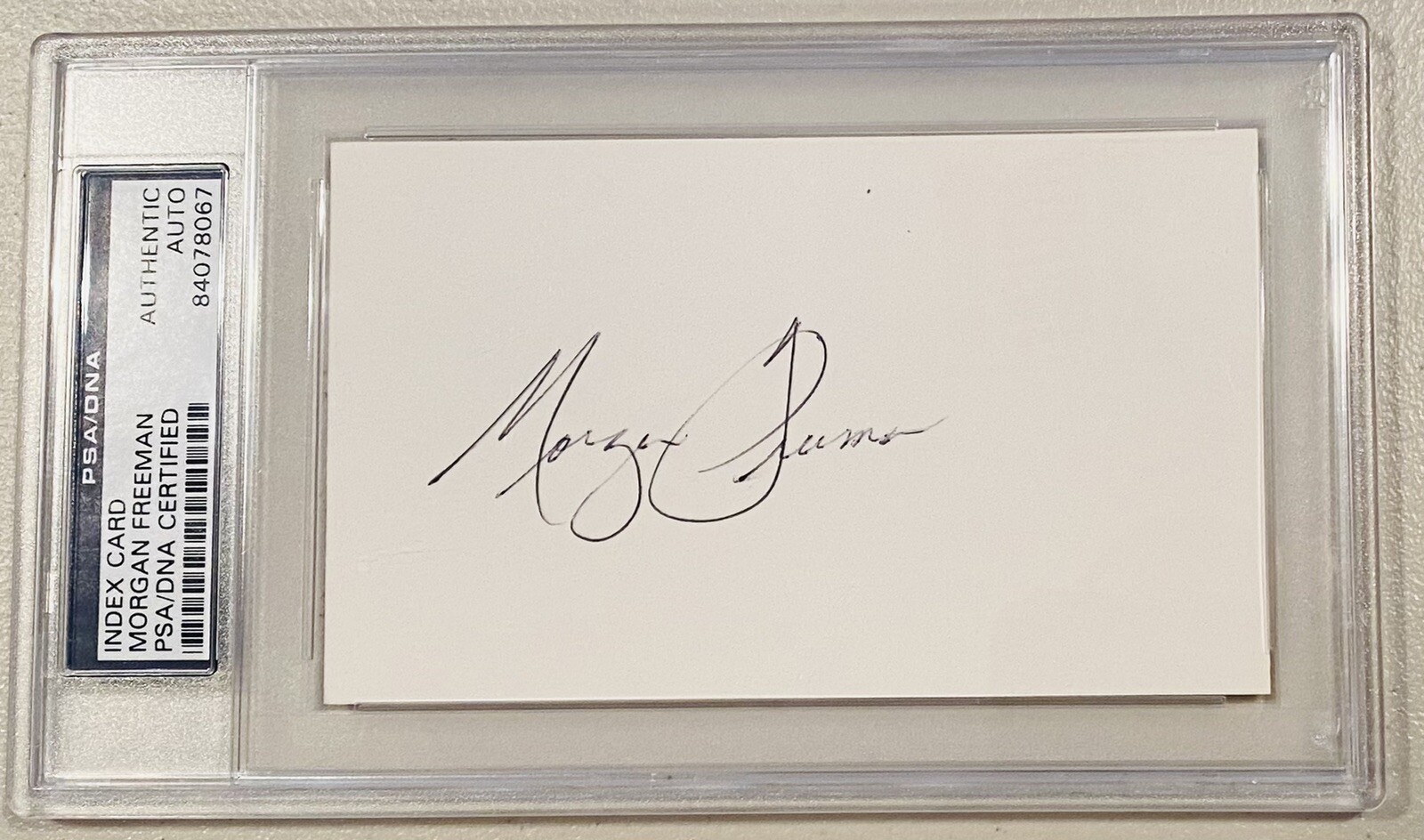 Morgan Freeman Signed Autographed 3x5 Card PSA DNA Certified Slabbed
