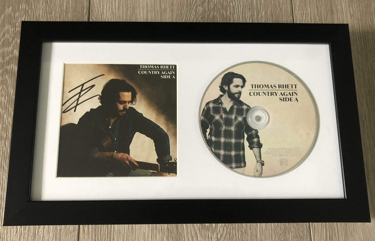 THOMAS RHETT SIGNED AUTOGRAPH COUNTRY AGAIN SIDE A FRAMED & MATTED CD
