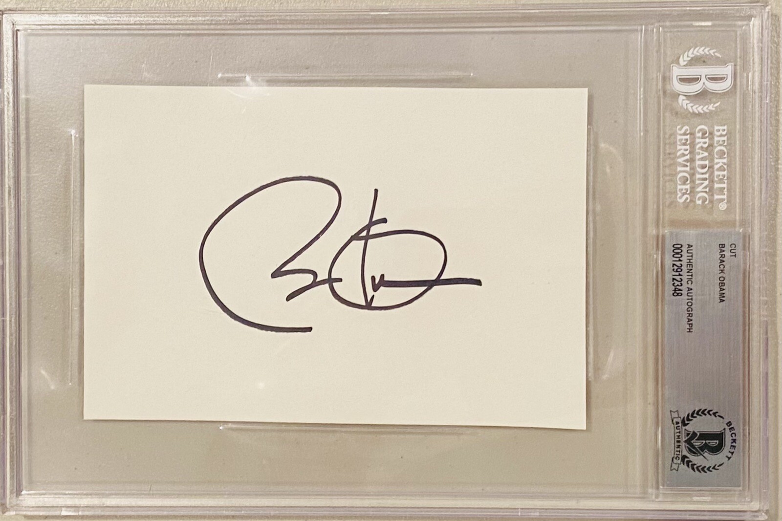 Barack Obama Signed Autographed 4x6 Card BAS Beckett Cert Slabbed President 1
