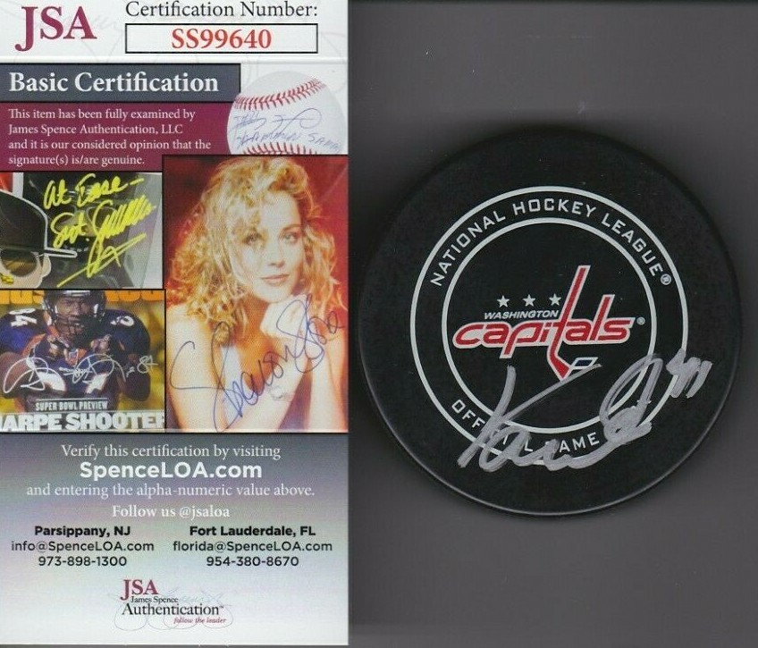 Vitek Vanecek Signed Official NHL Game Puck JSA COA #SS99640 Washington Capitals