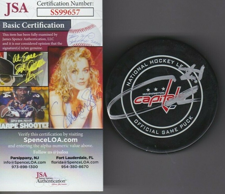 Connor McMichael Signed Official NHL Game Puck w/ JSA COA Washington Capitals #2