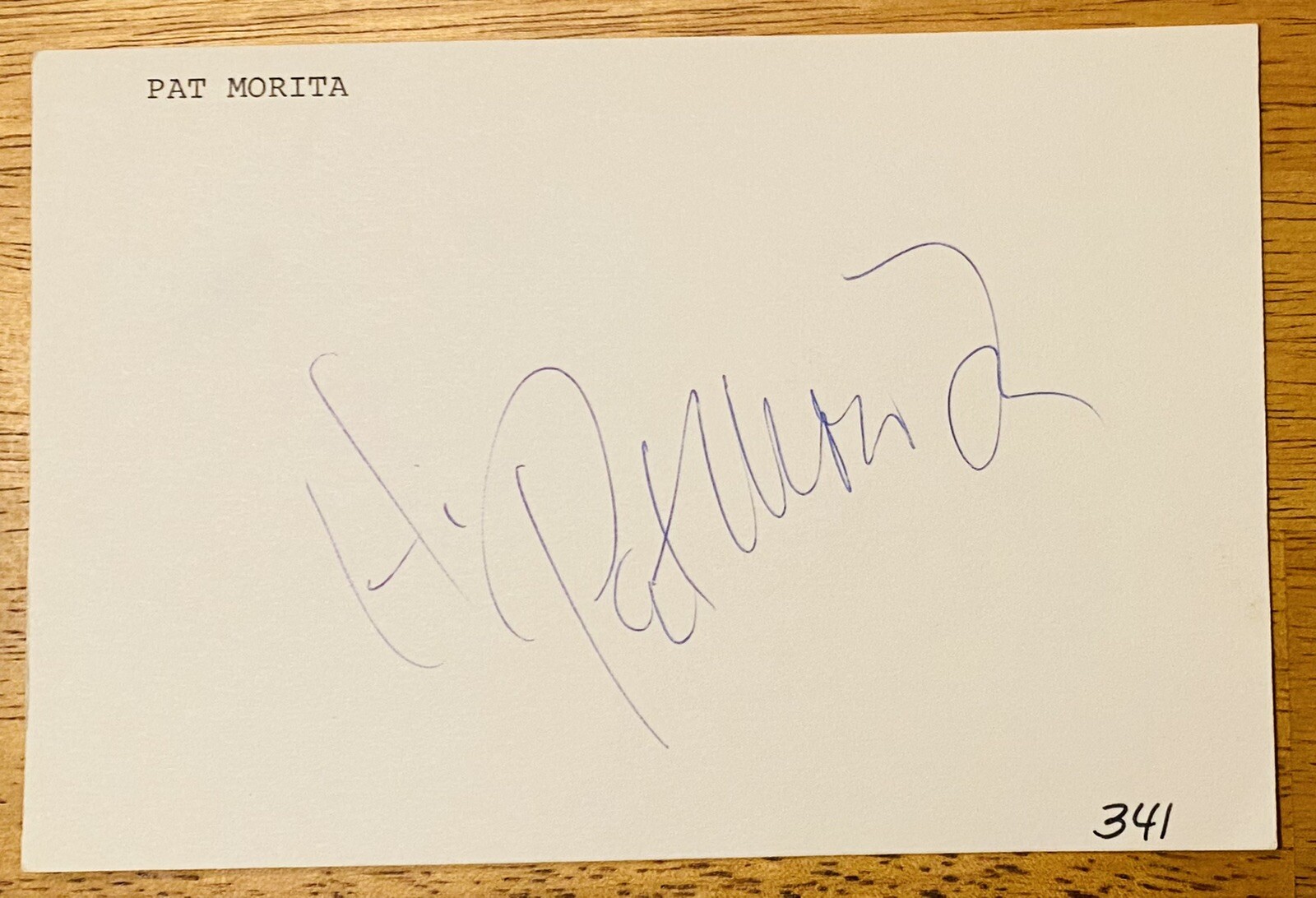 Pat Morita Signed Autographed 4x6 Card Full JSA Letter Karate Kid
