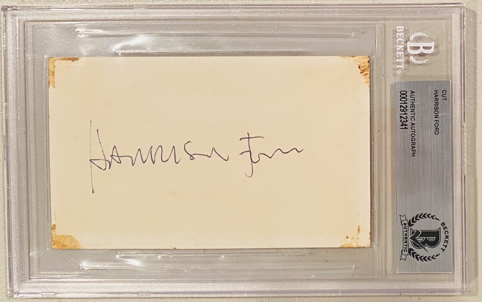 Harrison Ford Vintage Signed Autographed 3x5 Card BAS Beckett Slabbed Star Wars
