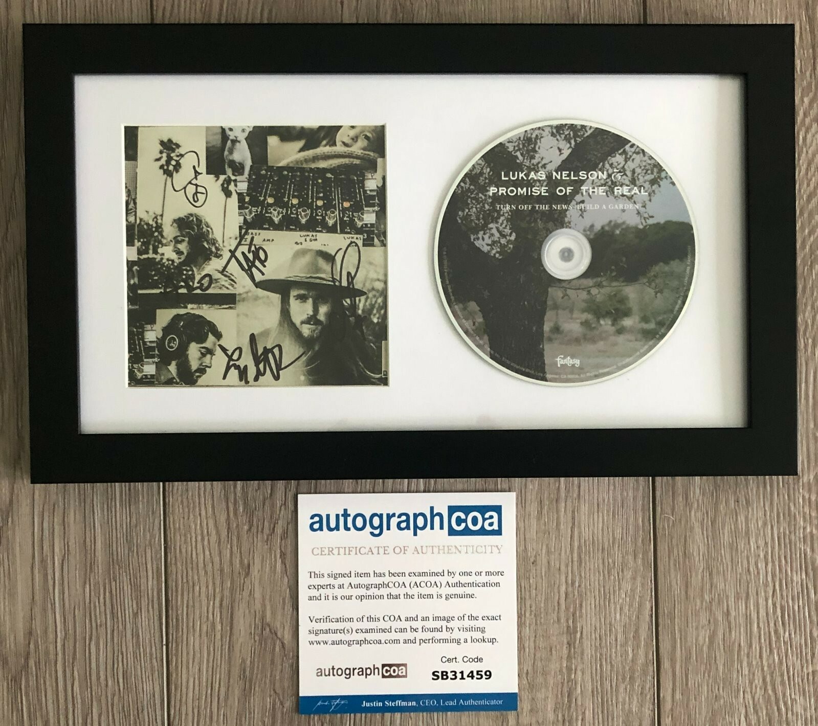 LUKAS NELSON & PROMISE OF THE REAL SIGNED FRAMED & MATTED CD w/ AUTOGRAPH COA
