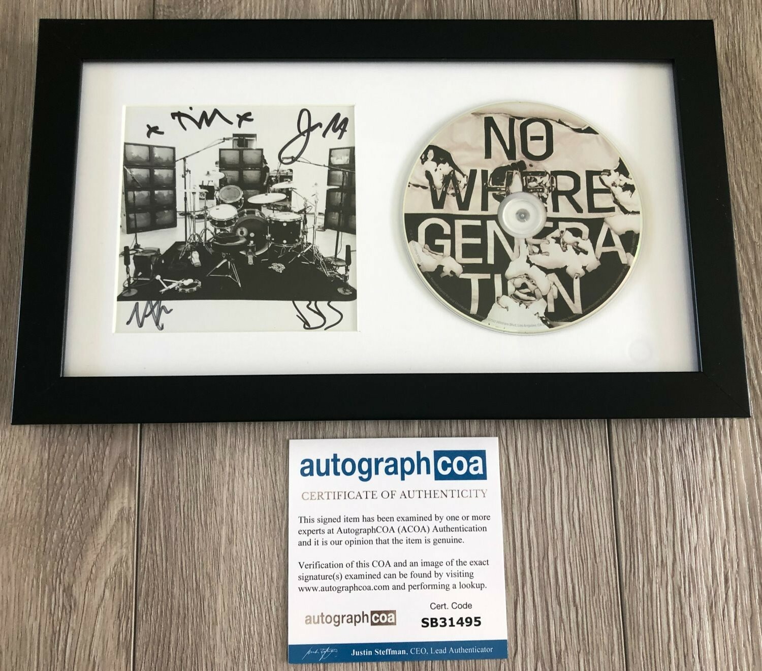 RISE AGAINST SIGNED NOWHERE GENERATION FRAMED & MATTED CD w/ AUTOGRAPH COA ACOA
