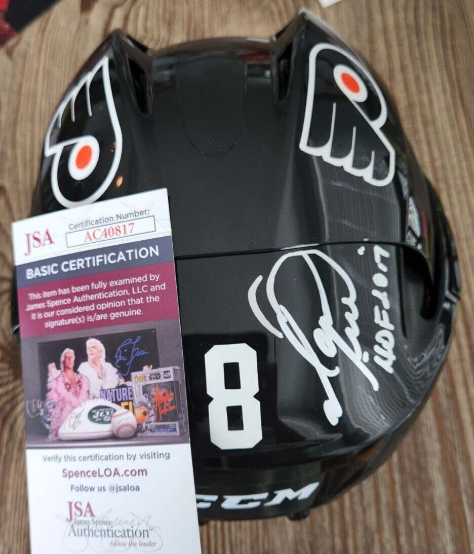 Mark Recchi Signed Full-Size Hockey Helmet JSA COA #AC40817 Philadelphia Flyers