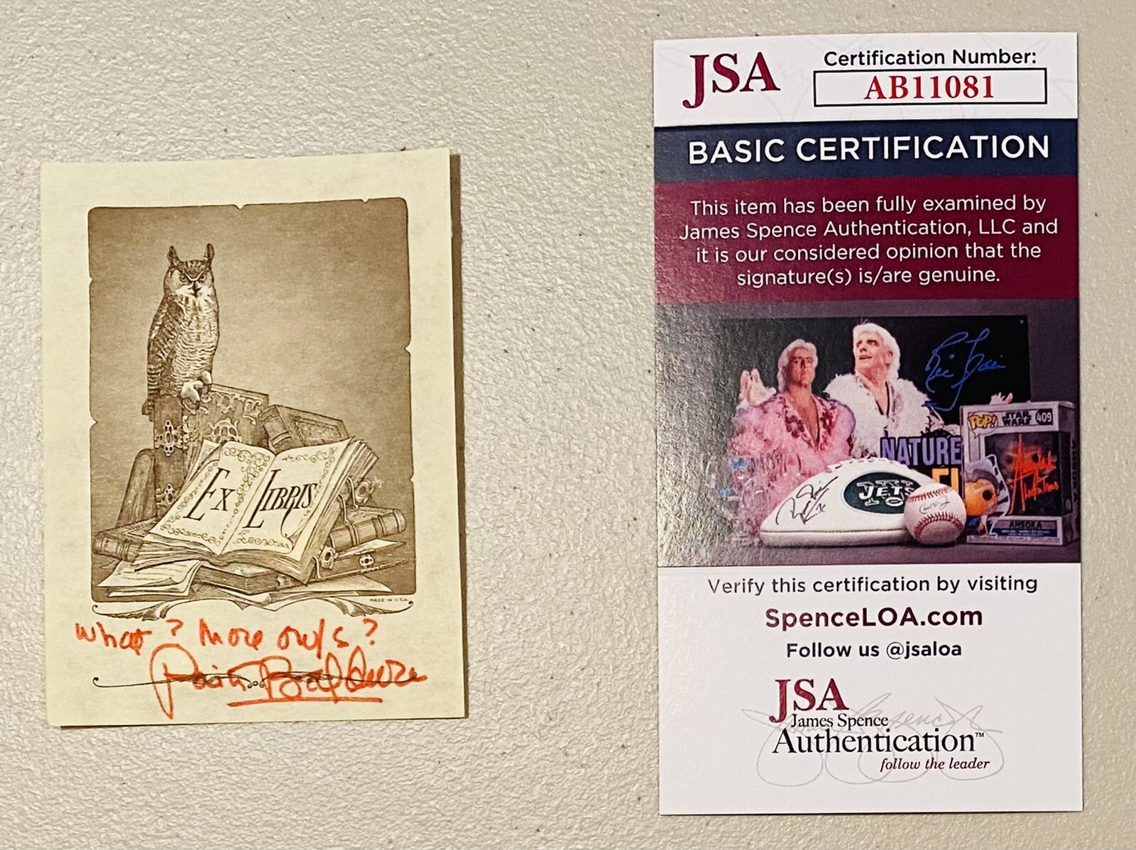 Faith Baldwin Signed Autographed Bookplate JSA Cert Author Romance Novelist
