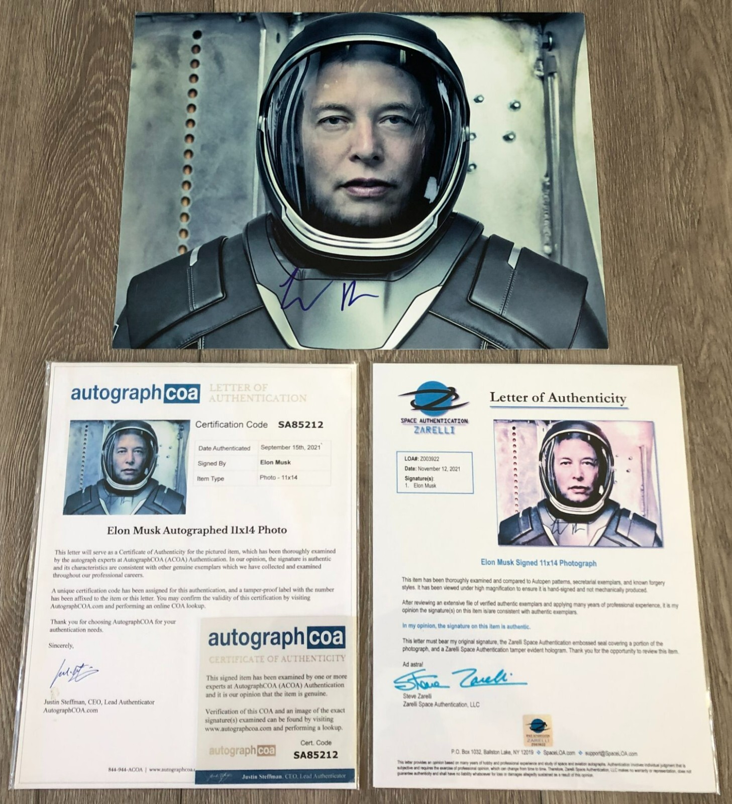 ELON MUSK SPACEX TESLA SIGNED AUTOGRAPH 11x14 PHOTO w/ 2 COA's ACOA & ZARELLI
