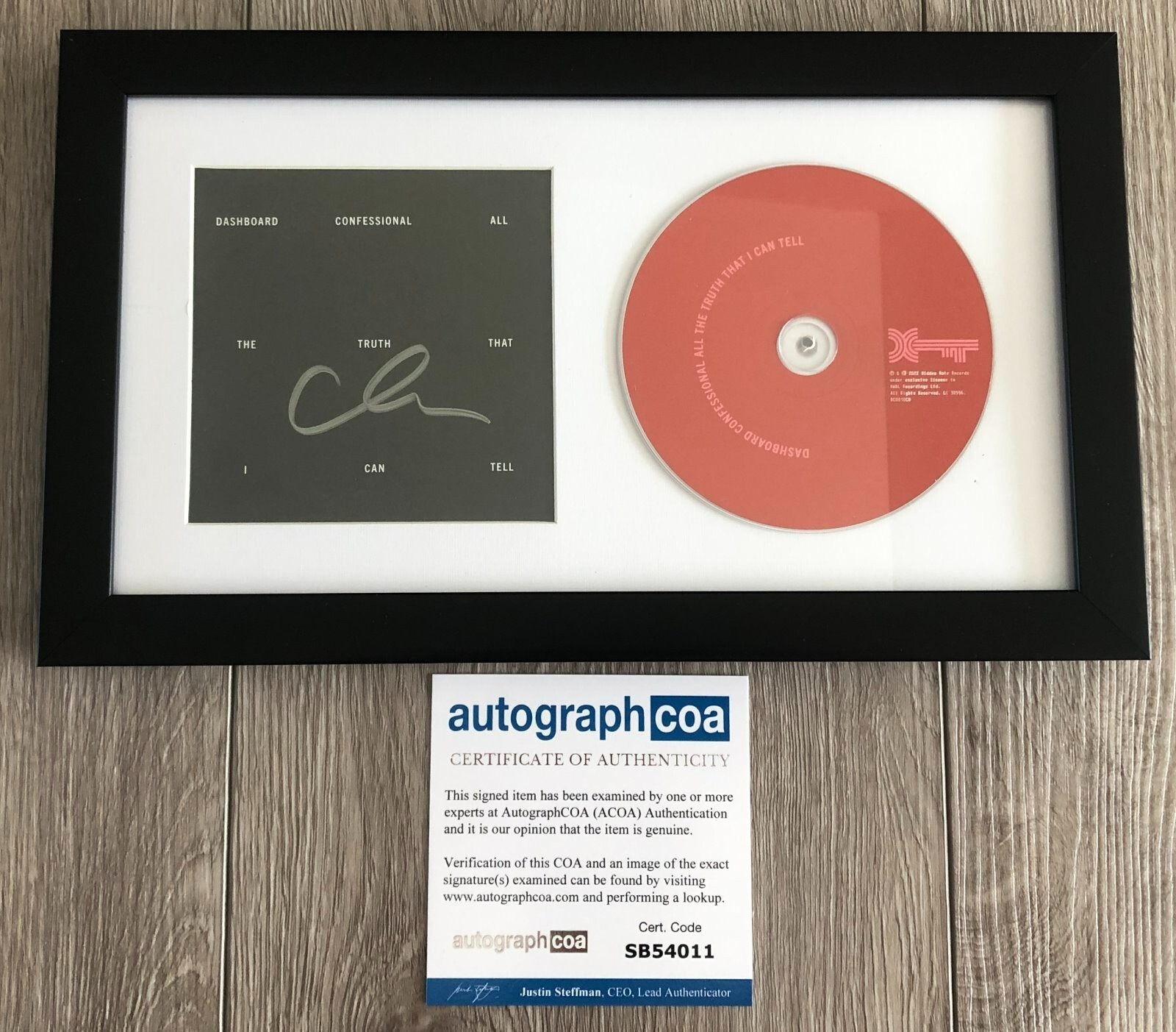 CHRIS CARRABBA SIGNED DASHBOARD CONFESSIONAL FRAMED & MATTED CD AUTOGRAPH ACOA
