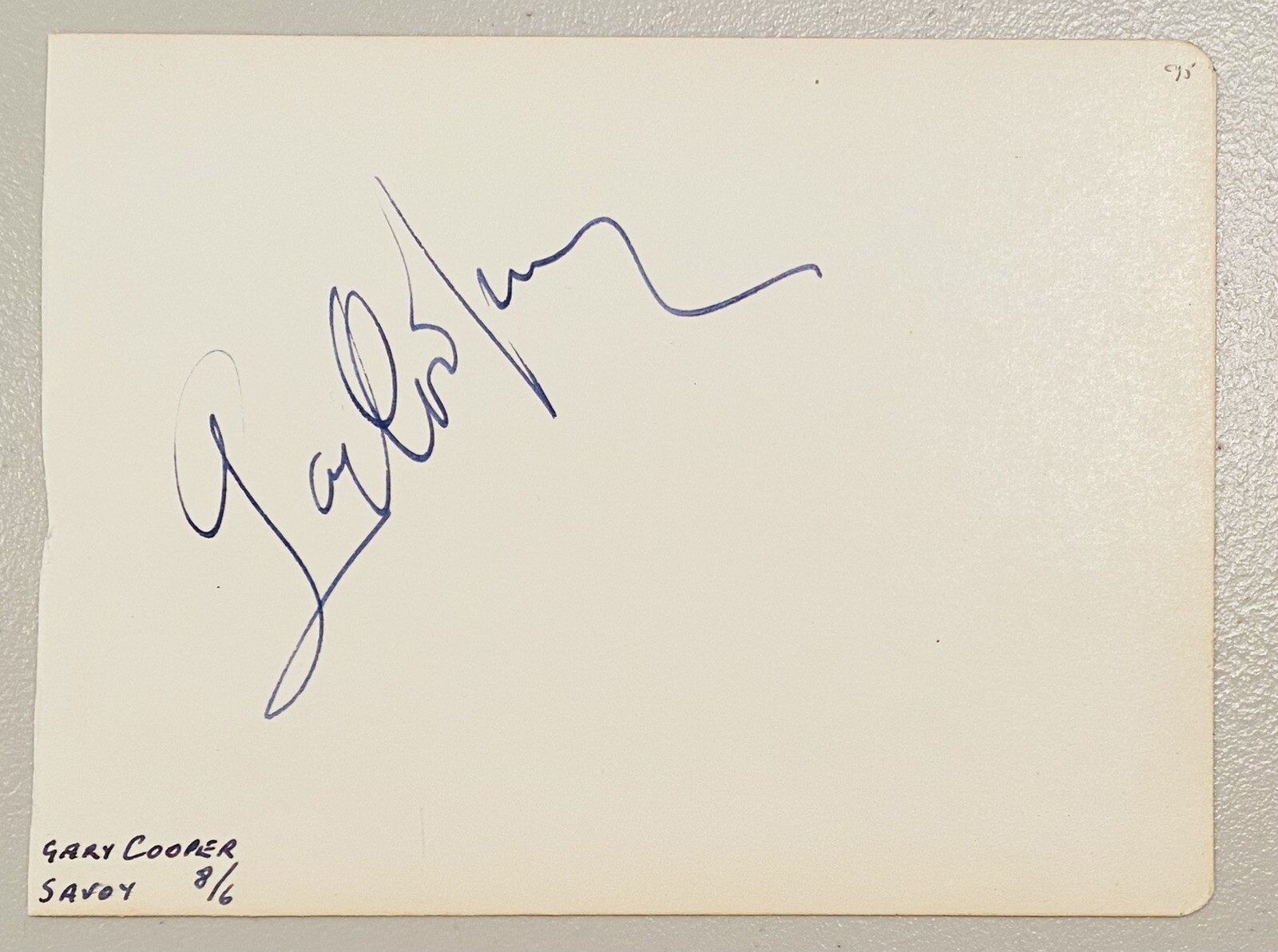 Gary Cooper Signed Autographed 4.75 x 6.5 Album Page JSA Pride Of The Yankees
