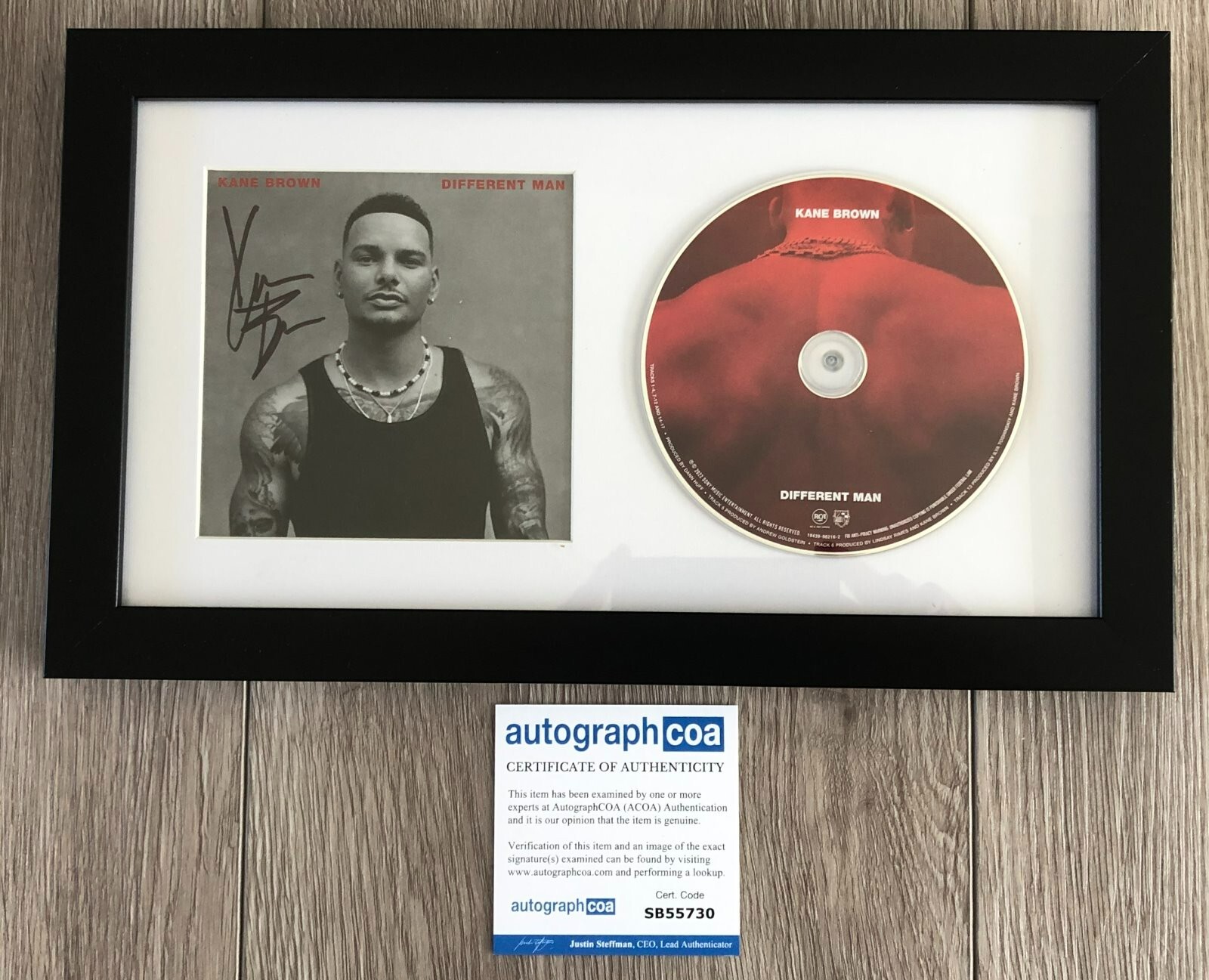 KANE BROWN SIGNED DIFFERENT MAN FRAMED & MATTED CD w/ AUTOGRAPH ACOA COA
