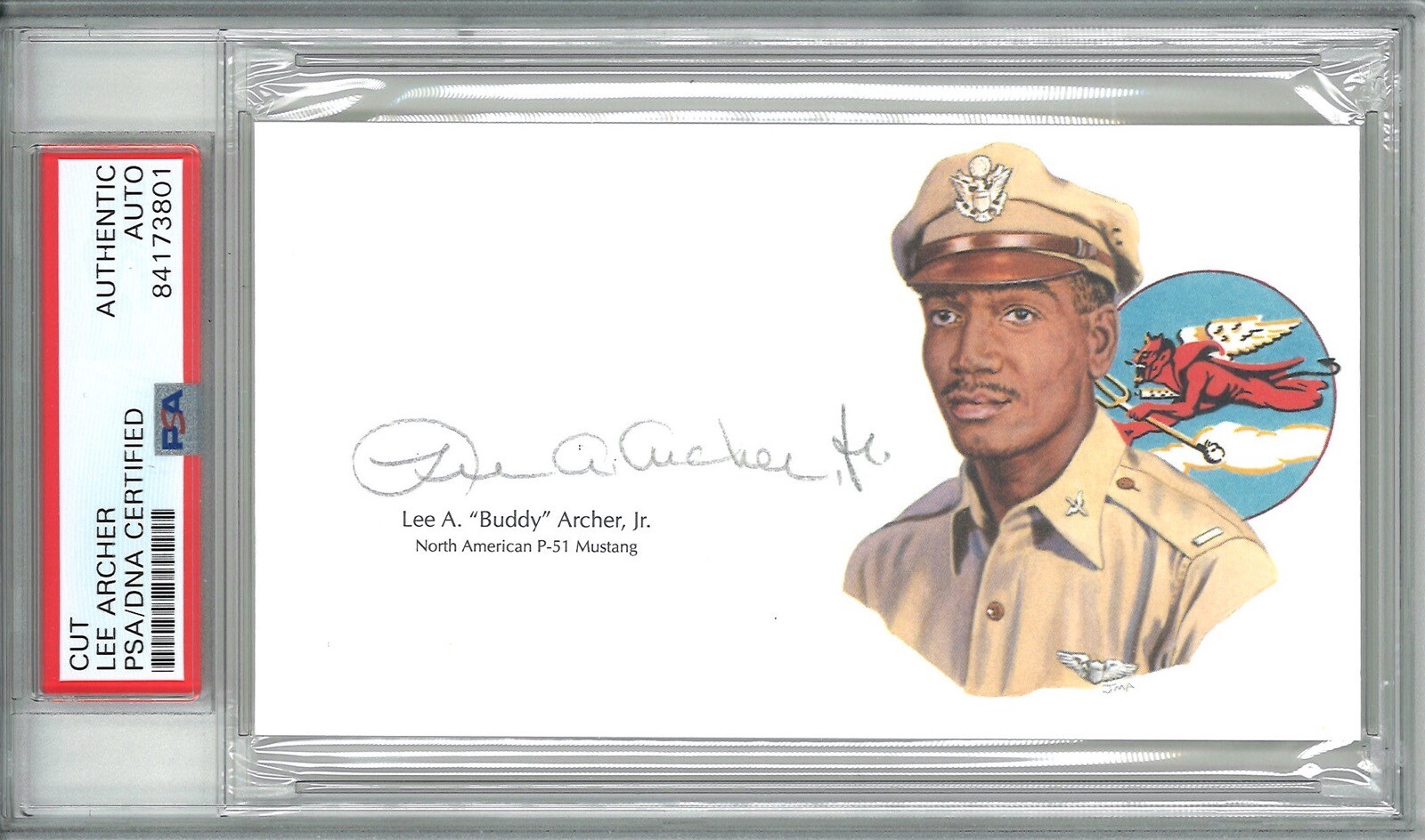 LEE ARCHER SIGNED CUT SIGNATURE PSA DNA 84173801 (D) WWII TUSKEGEE AIRMEN