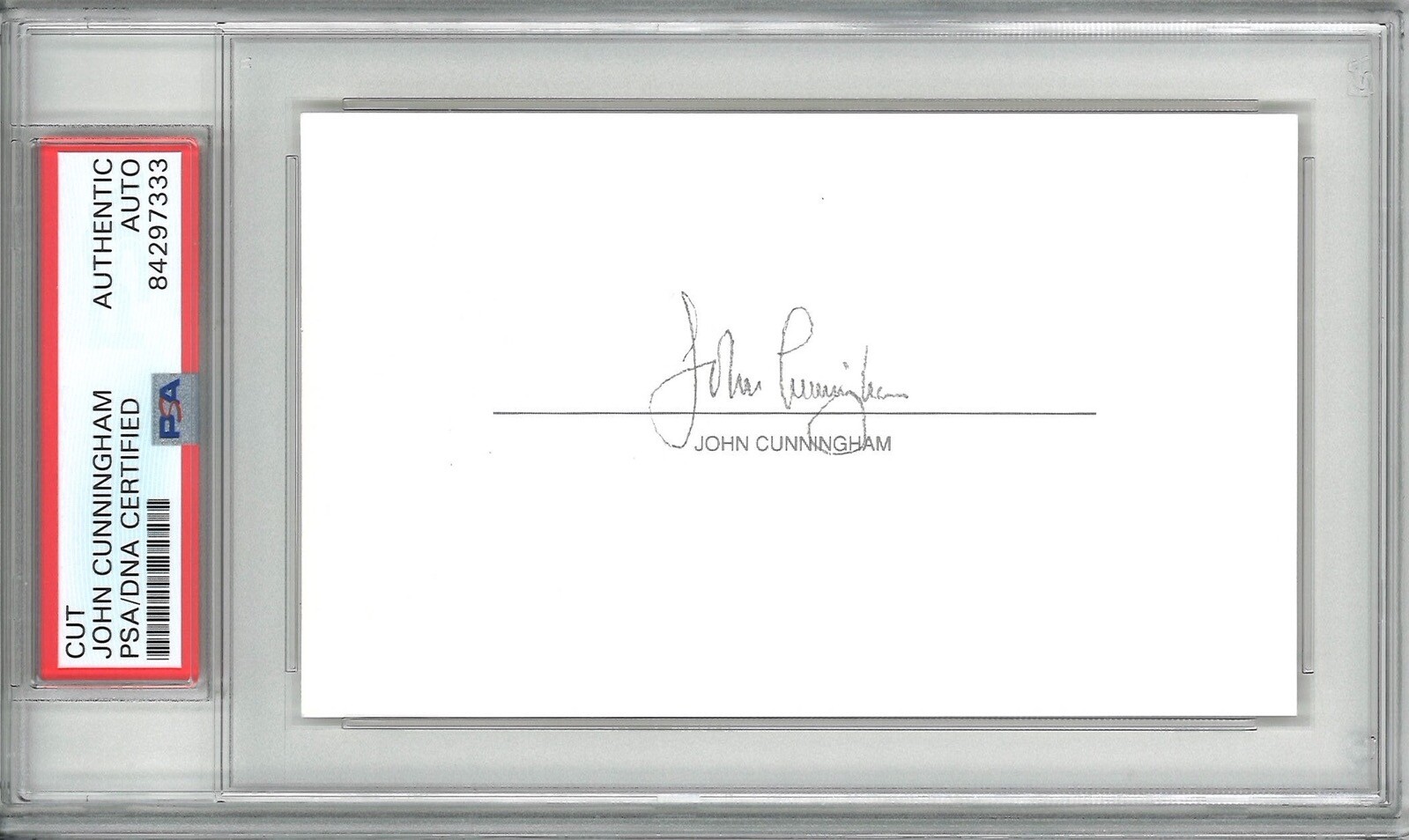 JOHN CUNNINGHAM SIGNED CUT SIGNATURE PSA DNA 84297333 (D) WWII RAF ACE 20V