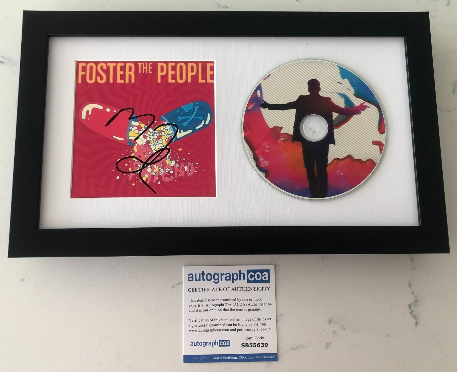 MARK FOSTER THE PEOPLE SIGNED BEST FRIEND FRAMED MATTED CD w/PROOF AUTOGRAPH COA
