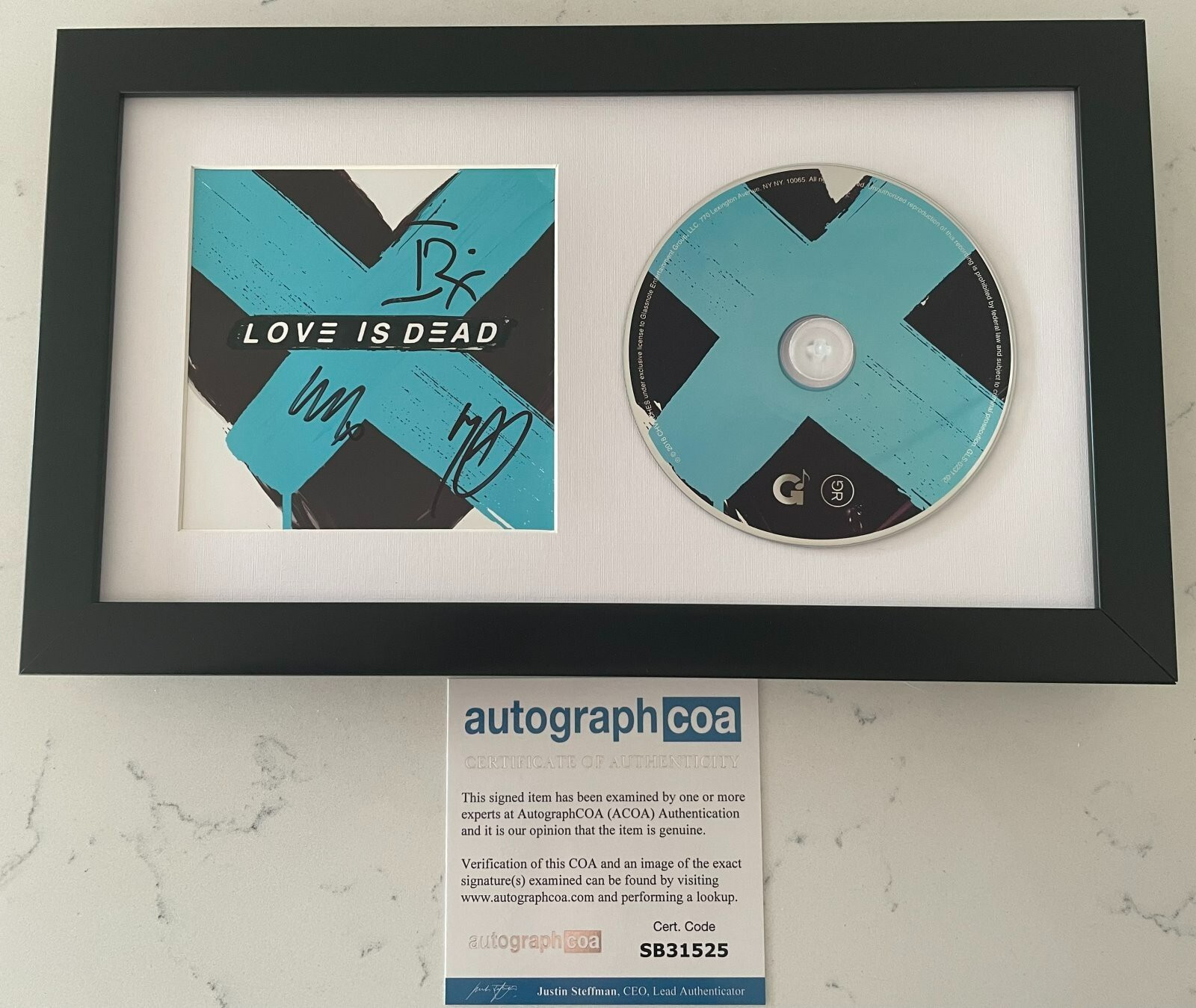 CHVRCHES SIGNED LOVE IS DEAD FRAMED & MATTED CD w/EXACT PROOF & AUTOGRAPH COA
