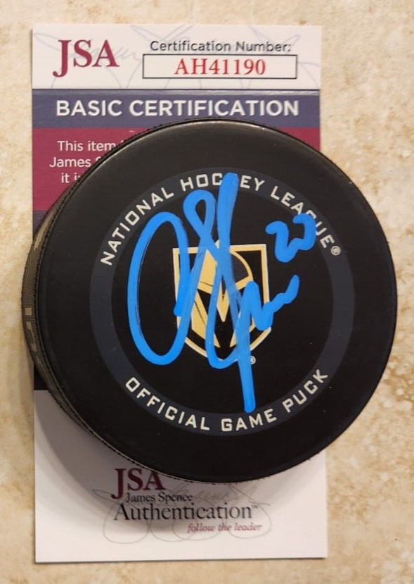 Chandler Stephenson Signed Official NHL Game Puck w JSA COA Vegas Golden Knights