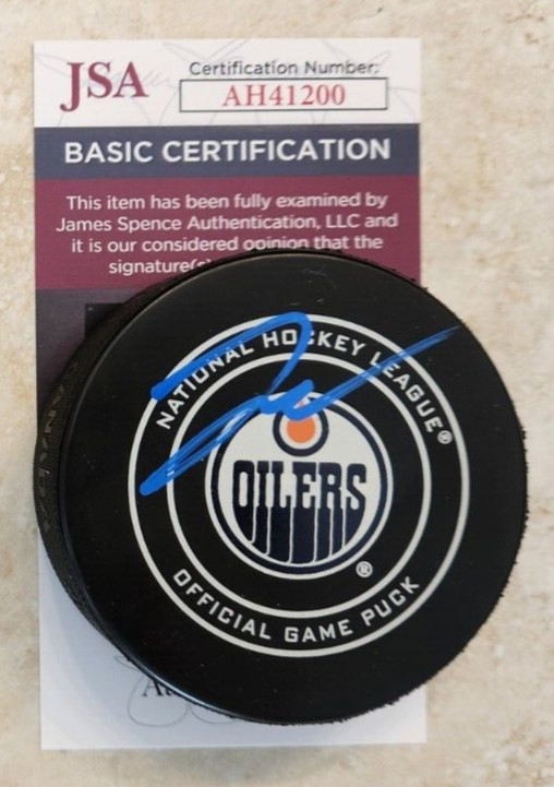 Darnell Nurse Signed Official NHL Game Puck w/ JSA COA #AH41200 Edmonton Oilers