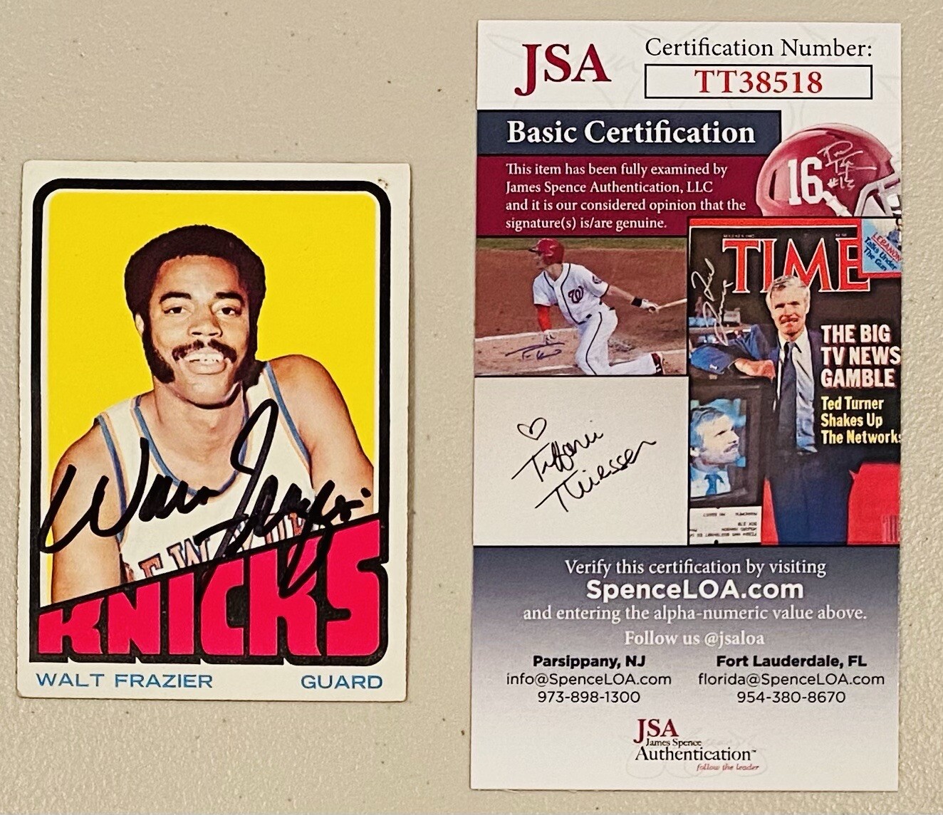 WALT FRAZIER SIGNED AUTOGRAPHED 1972 73 TOPPS CARD #60 JSA CERT COLLECTIBLE MEMORABILIA