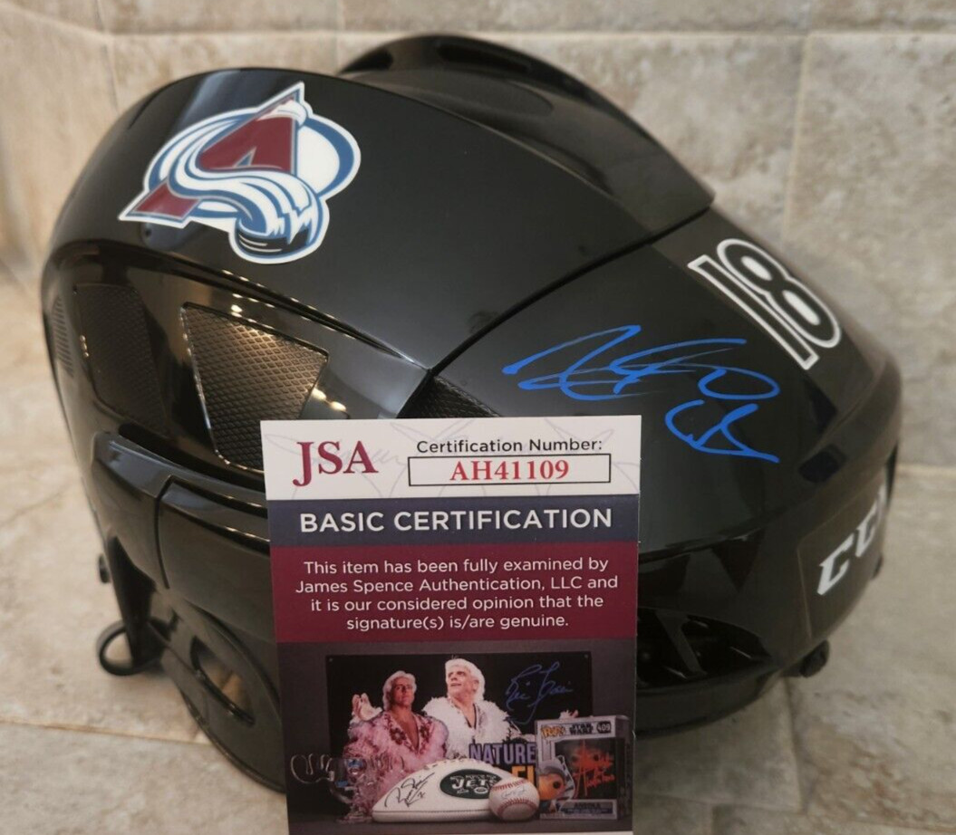 NEW LISTINGAlex Newhook Signed Full-Size Hockey Helmet JSA COA #AH41109 Colorado Avalanche