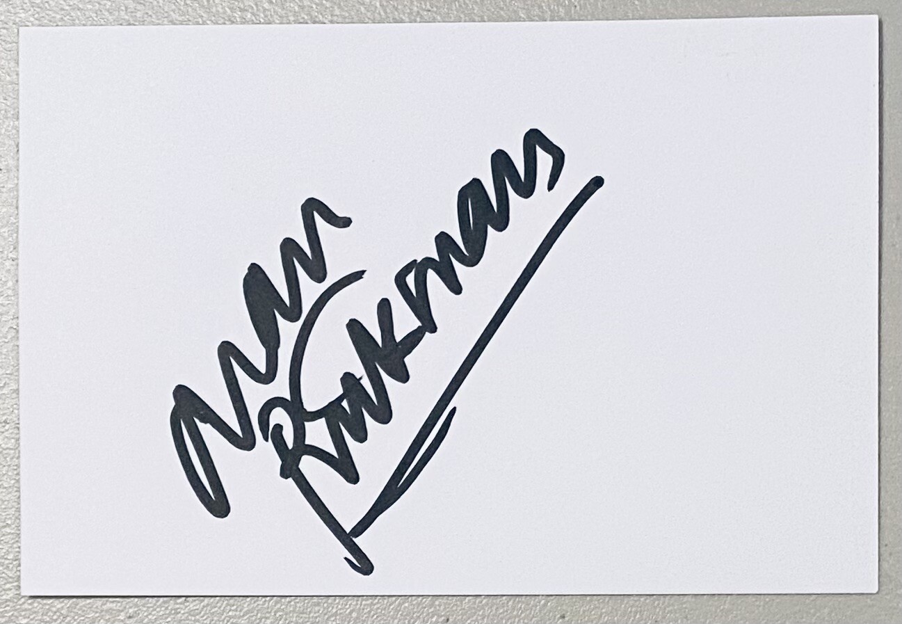 Alan Rickman Signed Autographed 4x6 Card Full JSA Letter Harry Potter Snape
