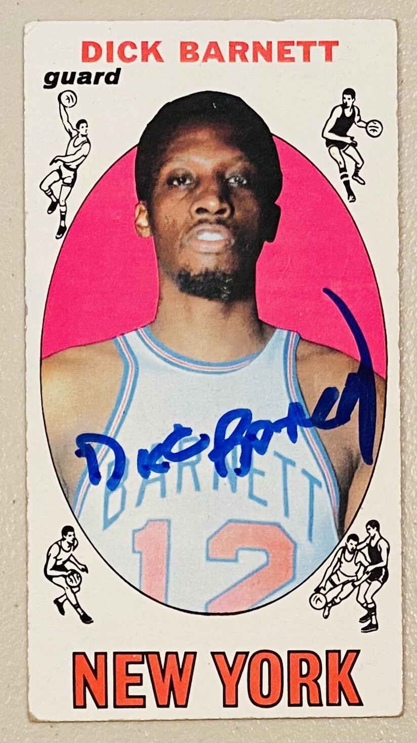 Dick Barnett Signed Autographed Full Name 1969 Topps Card #18 Beckett Witness 1
