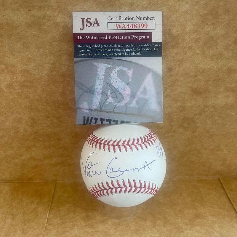 VINCE COLEMAN CARDINALS 1985 NL ROY SIGNED AUTO M.L. BASEBALL JSA WA448399