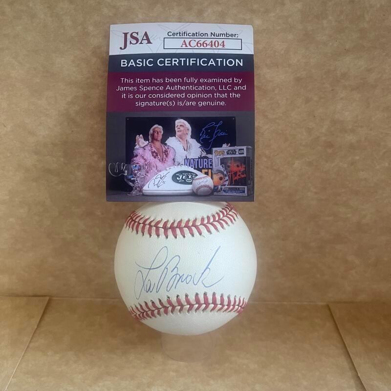 LOU BROCK ST. LOUIS CARDINALS SIGNED VINTAGE N.L. BASEBALL JSA AC66404