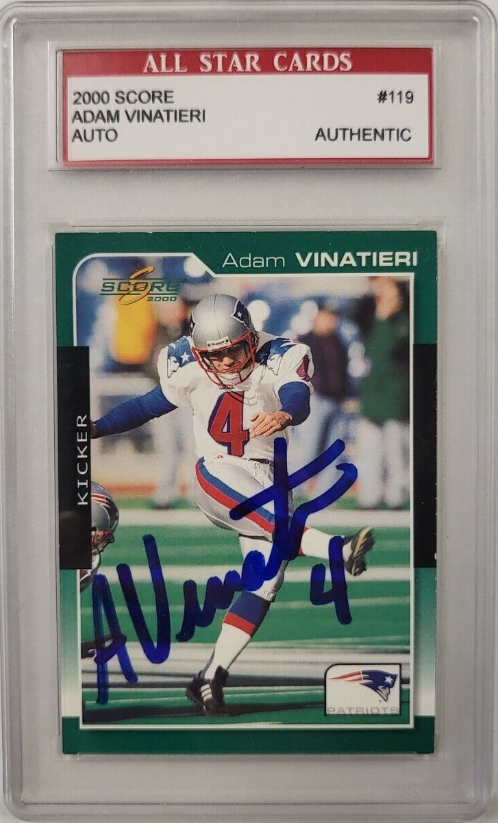 2000 SCORE ADAM VINATIERI #119 AUTO ALL STAR CARDS AUTHENTIC