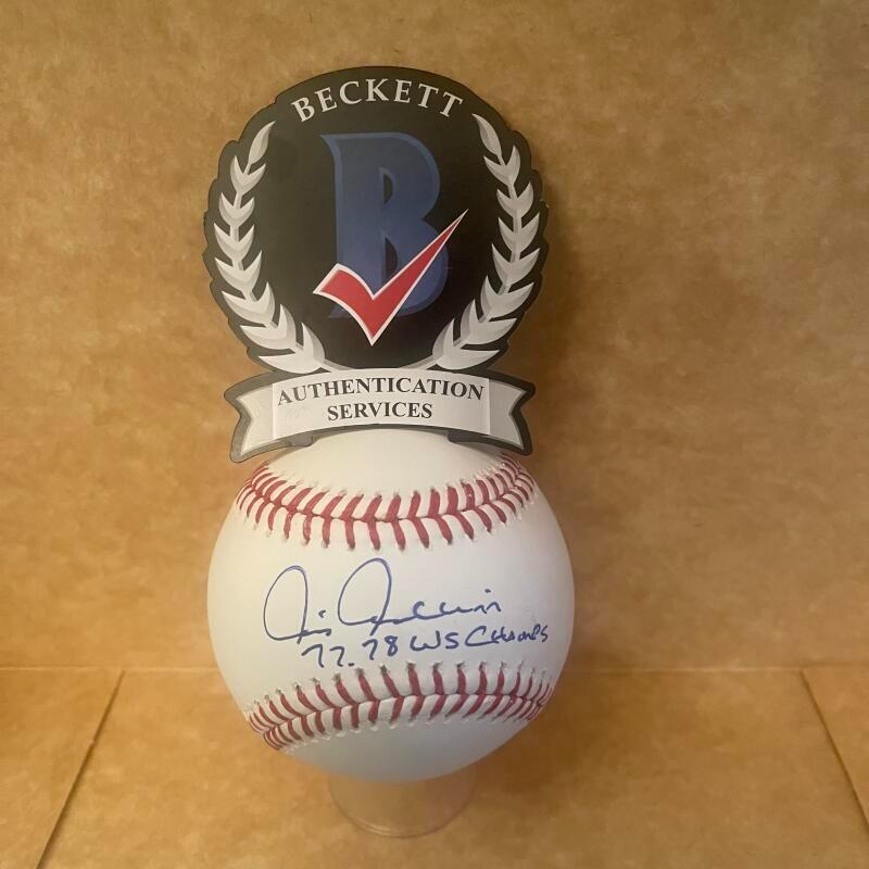 CHRIS CHAMBLISS YANKEES 77 78 WS CHAMPS SIGNED AUTO BECKETT AUTHENTICATED