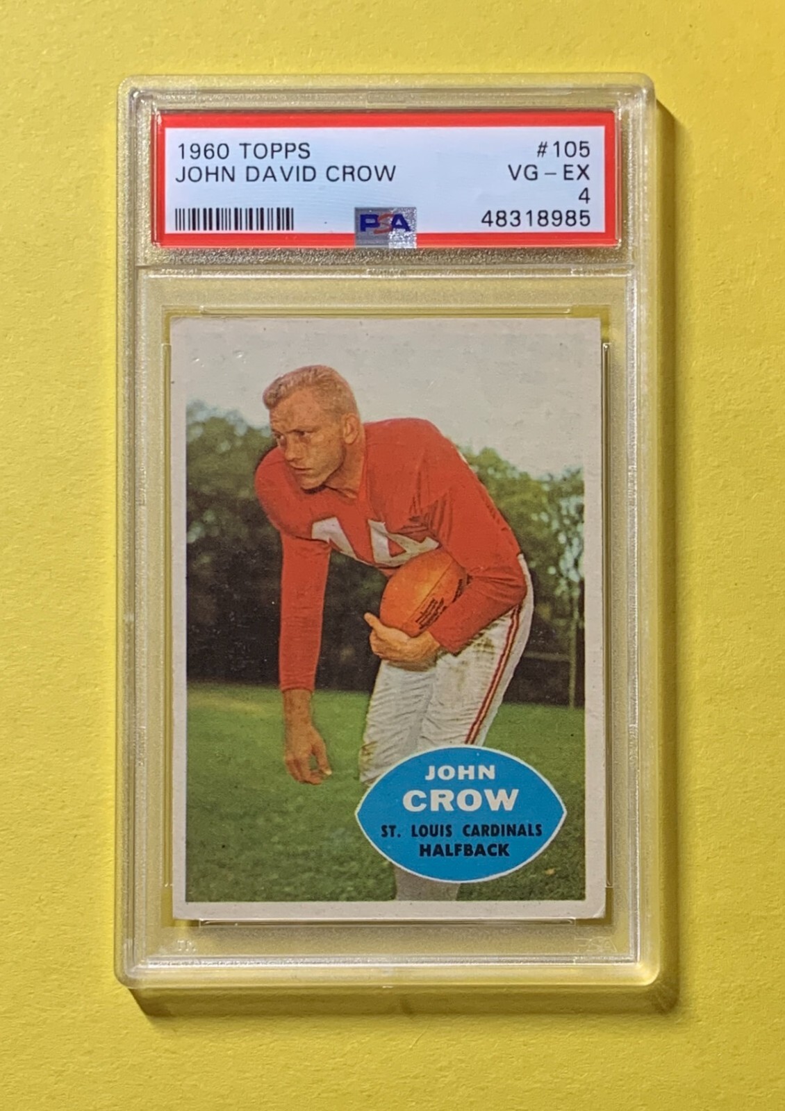1960 TOPPS JOHN DAVID CROW #105 PSA VG-EX 4 CARDINALS