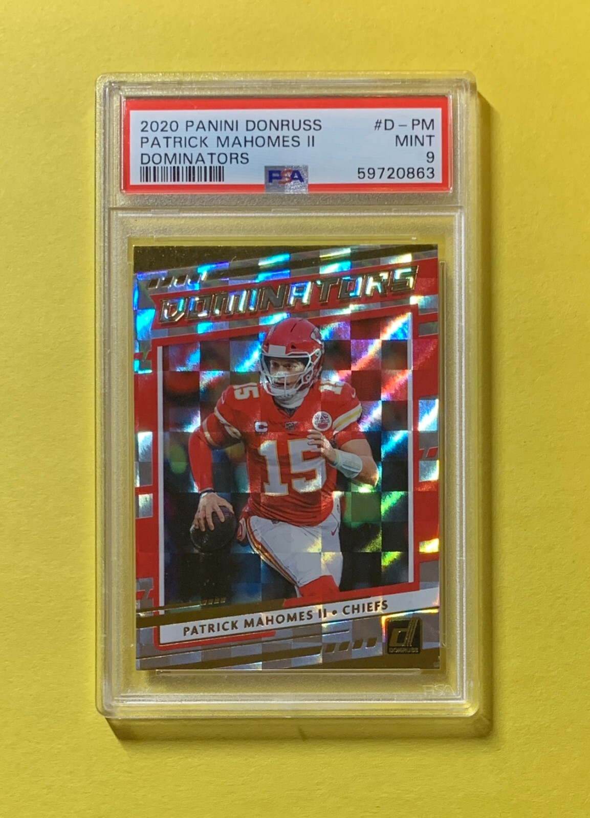 2020 PANINI DONRUSS PATRICK MAHOMES II DOMINATORS #D-PM PSA MINT 9