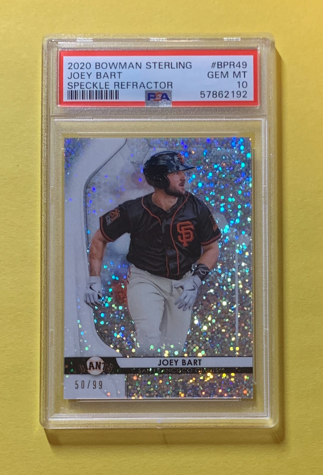 2020 BOWMAN STERLING JOEY BART SPECKLE REFRACTOR /99 #BPR49 PSA GEM MT 10