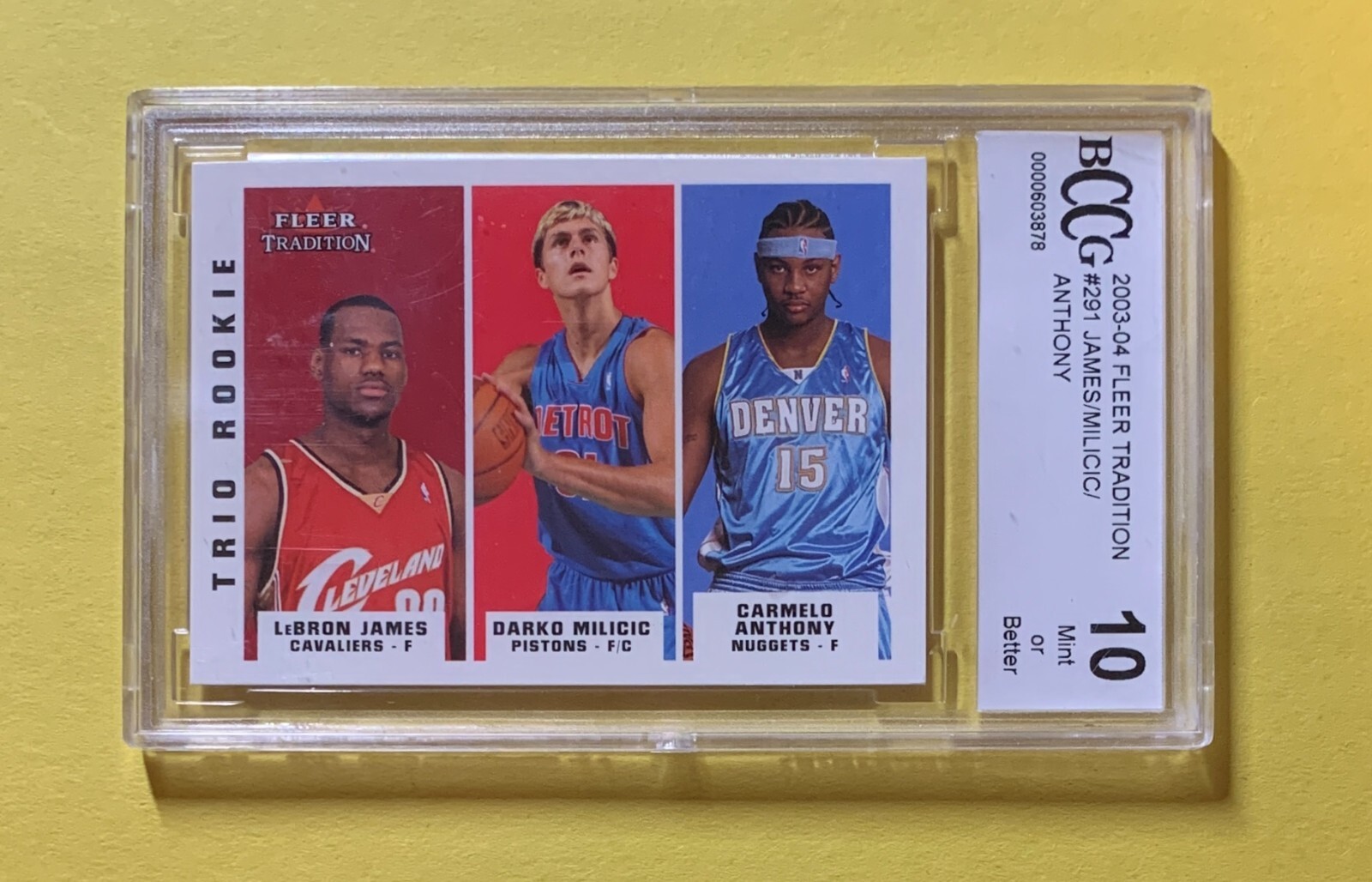 2003-04 FLEER TRADITION JAMES MILCIC ANTHONY #291 BCCG MINT OR BETTER 10