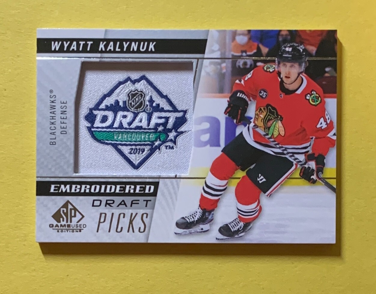 2021-22 UPPER DECK SP GAME USED WYATT KALYNUK EMBROIDERED DRAFT PICKS #89
