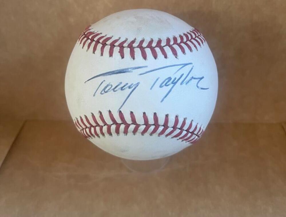 TONY TAYLOR TIGERS/PHILLIES SIGNED AUTO M.L. BASEBALL BECKETT AUTHENTICATED