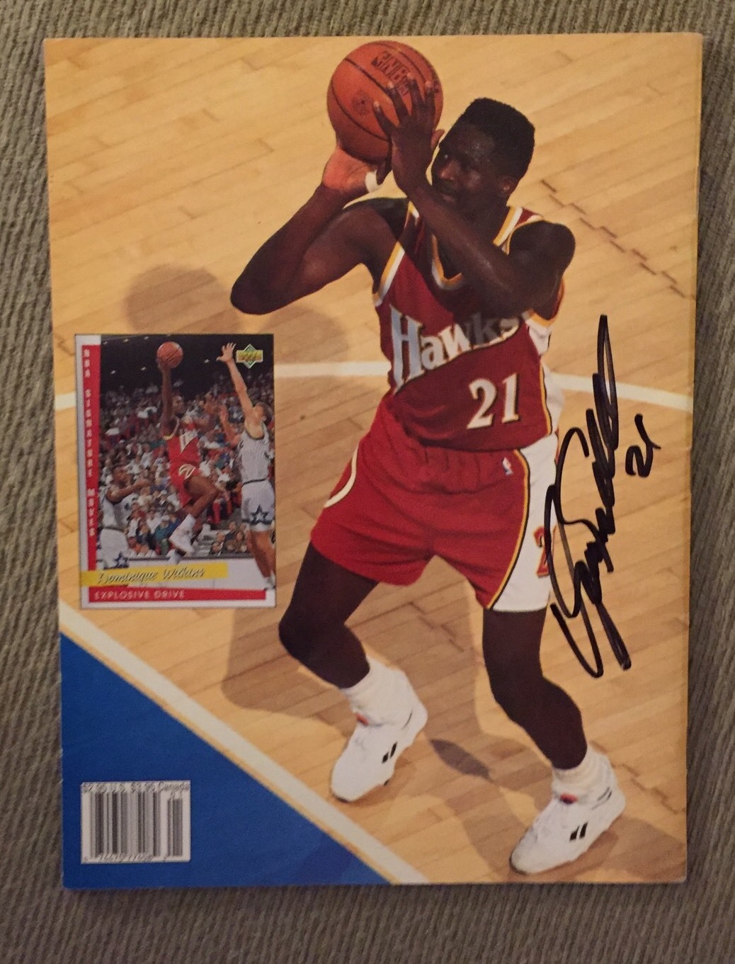 Dominique Wilkins Signed Beckett Magazine Autograph 1/1994 February (back Cover)
