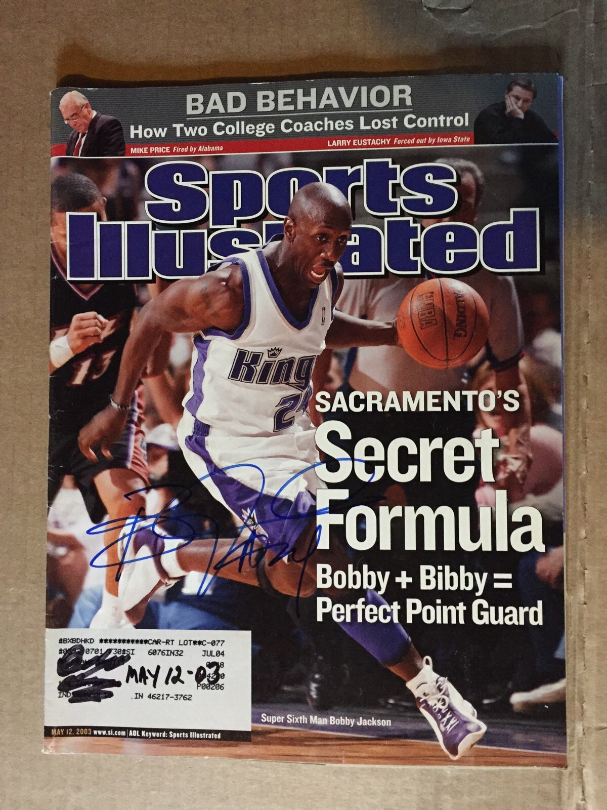 Autographed Bobby Jackson Sports Illustrated Magazine Signed Autographed

