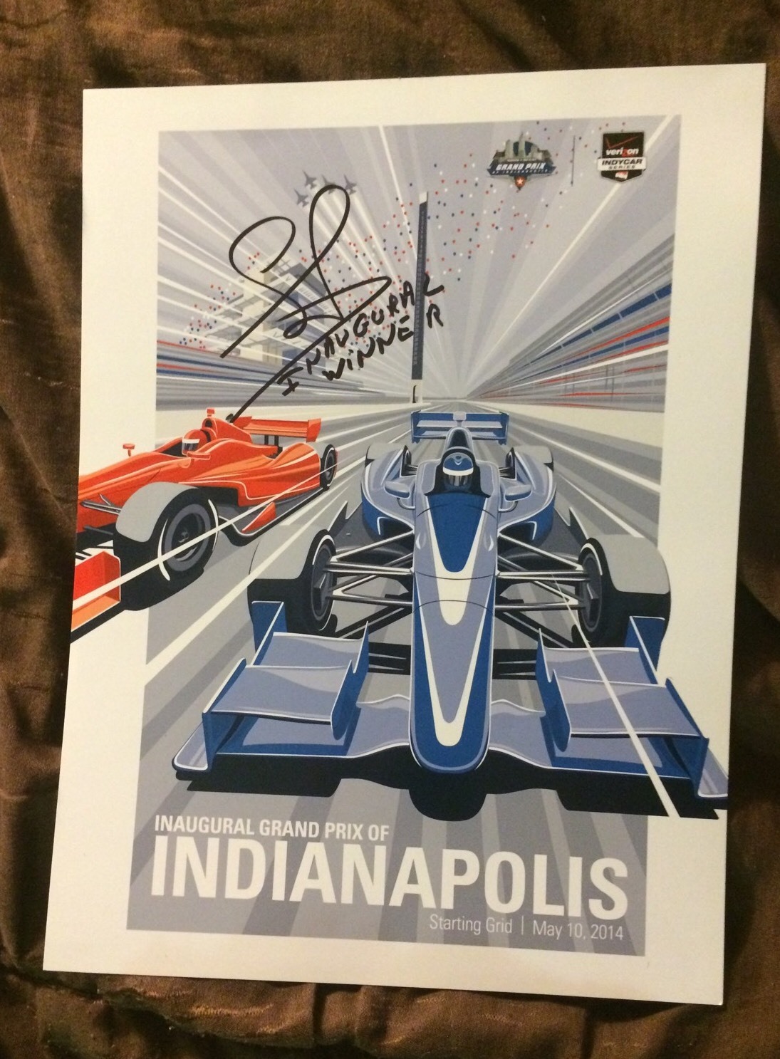 2014 Inaugural Indy Grand Prix Program Signed By Winner Simon Pagenaud X 2 Auto
