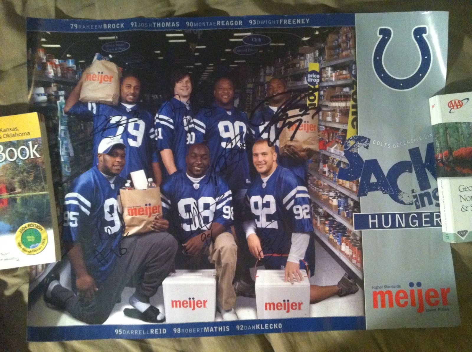 Robert Mathis, Dwight Freeney And 5 Other DL signed Indianapolis Colts Poster

