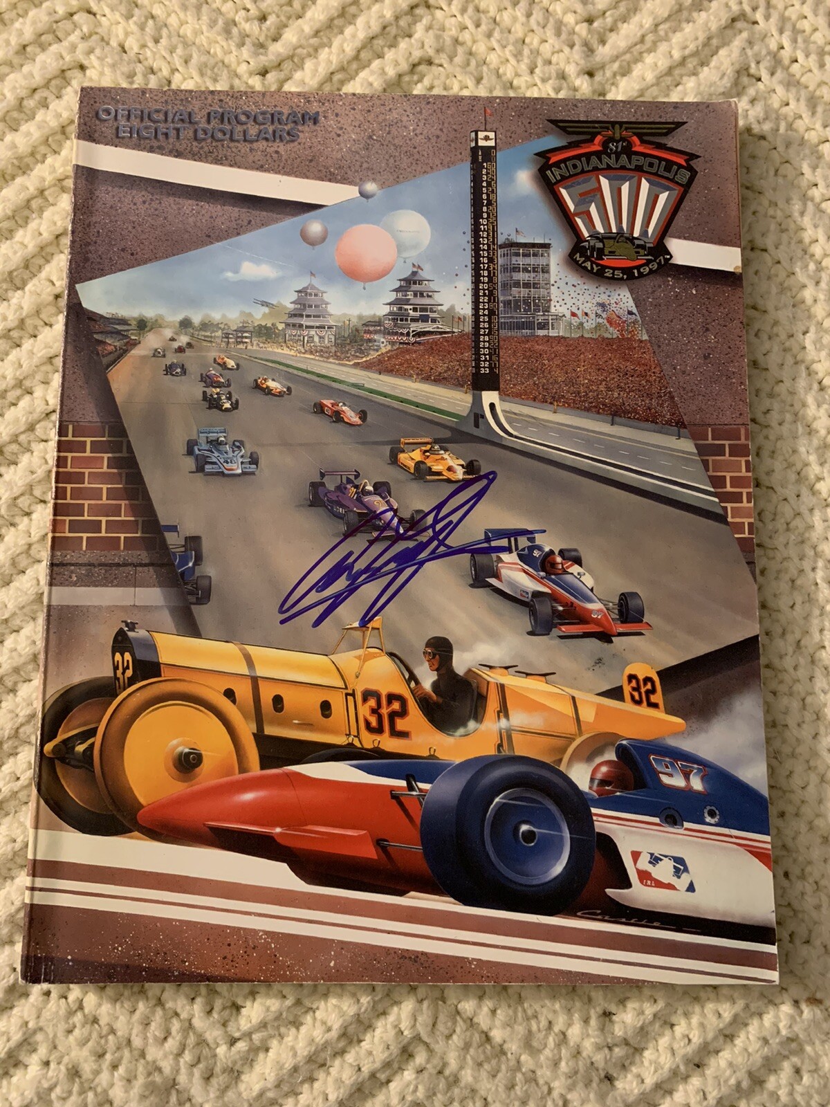1997 Indy 500 Program Signed By Winner Arie Luyendyk Autographed Indianapolis
